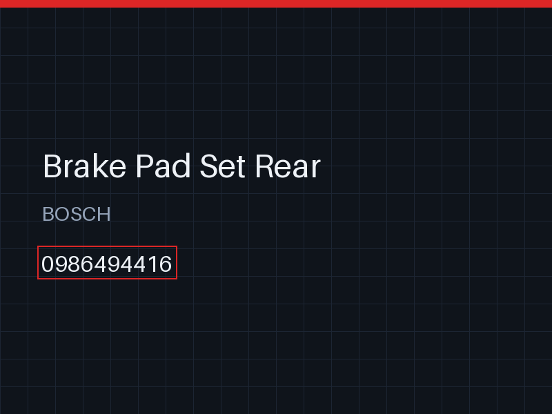 Brake Pad Set Rear